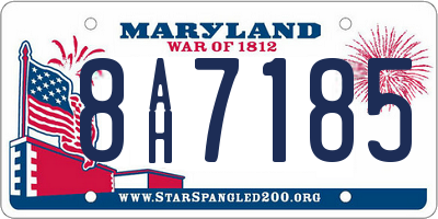 MD license plate 8AH7185