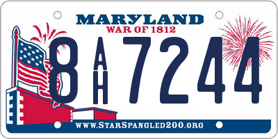 MD license plate 8AH7244