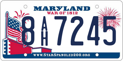 MD license plate 8AH7245