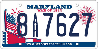 MD license plate 8AH7627