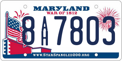 MD license plate 8AH7803