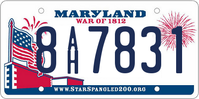 MD license plate 8AH7831