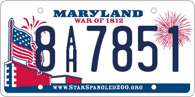 MD license plate 8AH7851