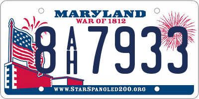 MD license plate 8AH7933