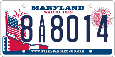 MD license plate 8AH8014