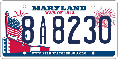 MD license plate 8AH8230