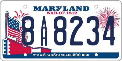 MD license plate 8AH8234
