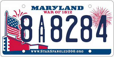 MD license plate 8AH8284