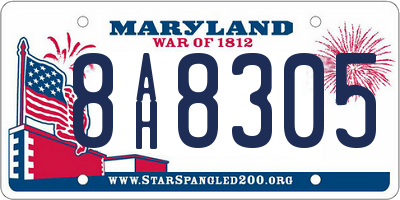 MD license plate 8AH8305