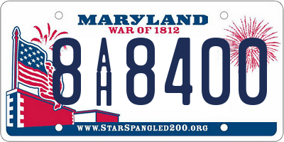 MD license plate 8AH8400