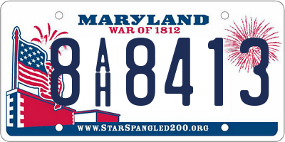 MD license plate 8AH8413