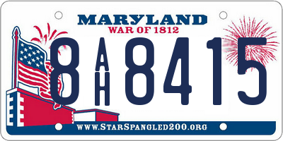 MD license plate 8AH8415