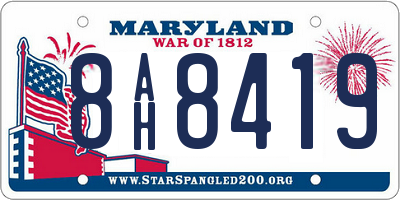 MD license plate 8AH8419