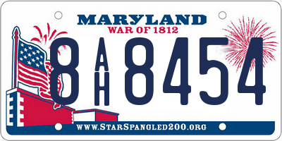 MD license plate 8AH8454