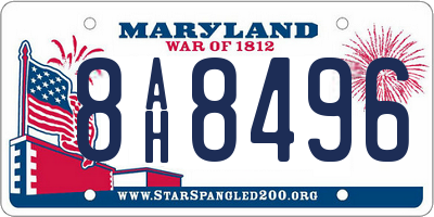 MD license plate 8AH8496