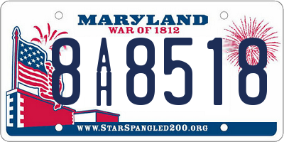 MD license plate 8AH8518