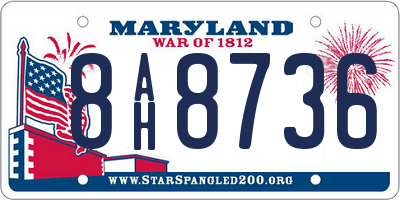 MD license plate 8AH8736