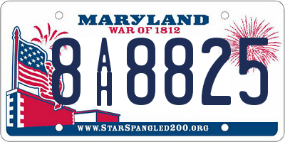 MD license plate 8AH8825