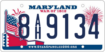 MD license plate 8AH9134