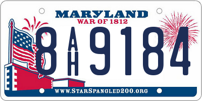 MD license plate 8AH9184