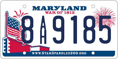 MD license plate 8AH9185
