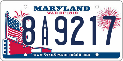 MD license plate 8AH9217