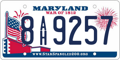 MD license plate 8AH9257