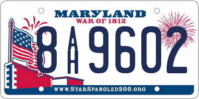 MD license plate 8AH9602