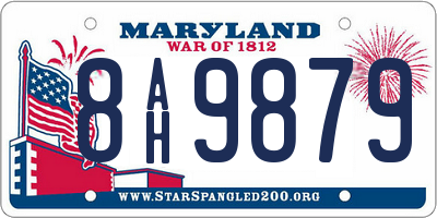 MD license plate 8AH9879