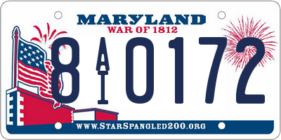 MD license plate 8AI0172
