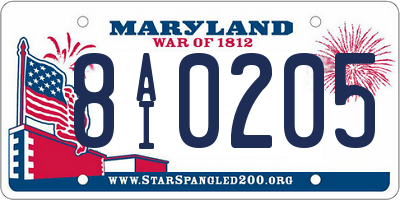 MD license plate 8AI0205