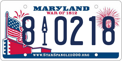 MD license plate 8AI0218