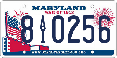 MD license plate 8AI0256