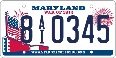 MD license plate 8AI0345