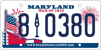 MD license plate 8AI0380