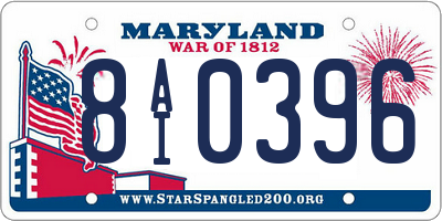 MD license plate 8AI0396