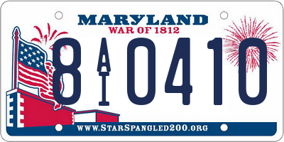 MD license plate 8AI0410