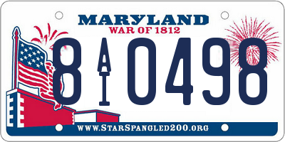 MD license plate 8AI0498