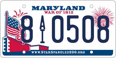 MD license plate 8AI0508