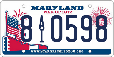 MD license plate 8AI0598