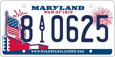 MD license plate 8AI0625