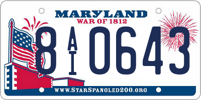 MD license plate 8AI0643