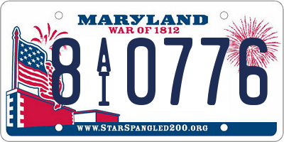 MD license plate 8AI0776