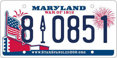 MD license plate 8AI0851