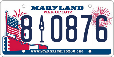 MD license plate 8AI0876