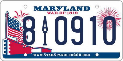 MD license plate 8AI0910
