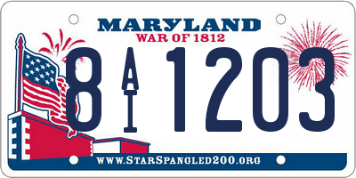 MD license plate 8AI1203