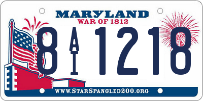 MD license plate 8AI1218