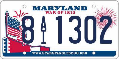 MD license plate 8AI1302