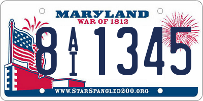 MD license plate 8AI1345